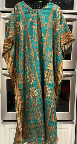 Ashro caftan long dress - dress, green